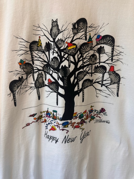 Crazy Shirts Other - VTG 90s B Kilban Crazy Shirts Hawaii Happy New Year Cat T-Shirt Single Stitch XL